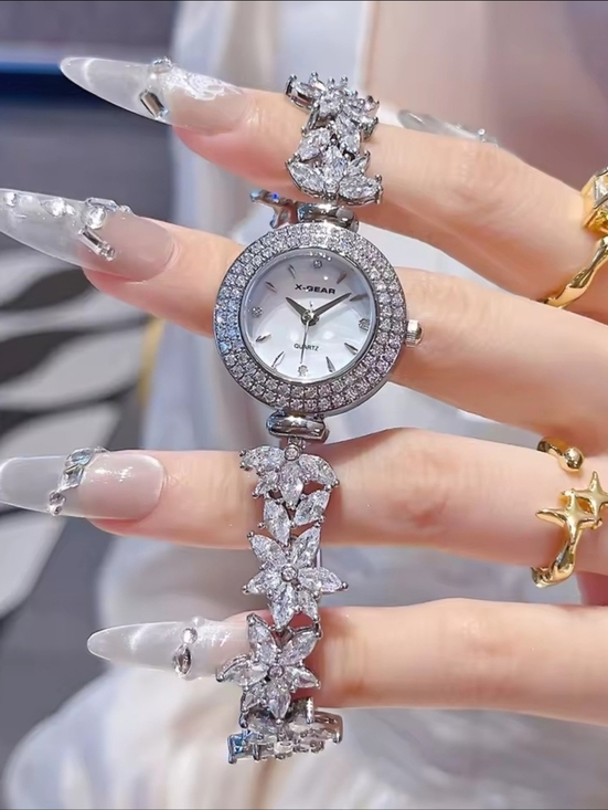 X-Gear Accessories - Silver Crystal Bracelet Watch in Silver